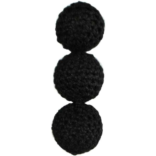 Crochet Beads Pack of 5 - Black Crochet & Clay Beads