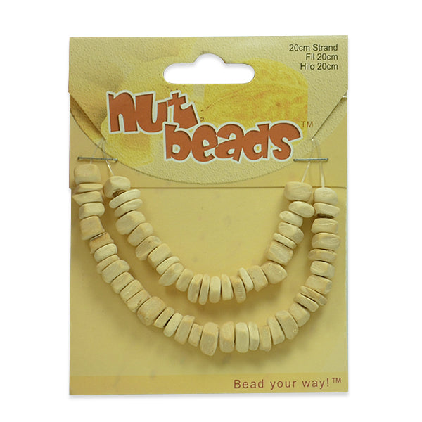 Coconut Chips - 8" Strand - Natural Nut & Coconut Beads