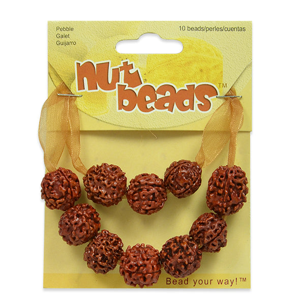 Pebble Nut Beads - 10 Pieces - Natural Nut & Coconut Beads