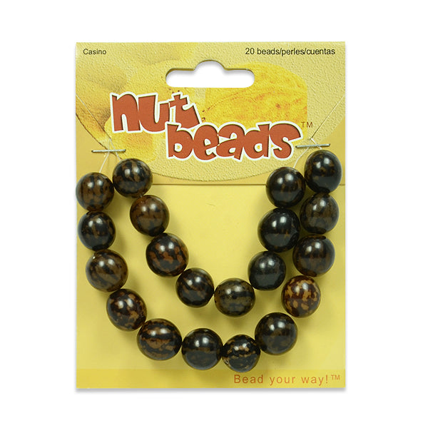 Casino Nut Beads Pack of 20 - Brown Multi Nut & Coconut Beads