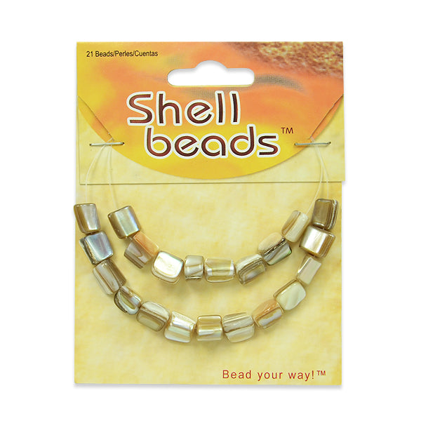 Fragmented Shell Beads - Natural - 21 pcs. Shell & Pearl Beads