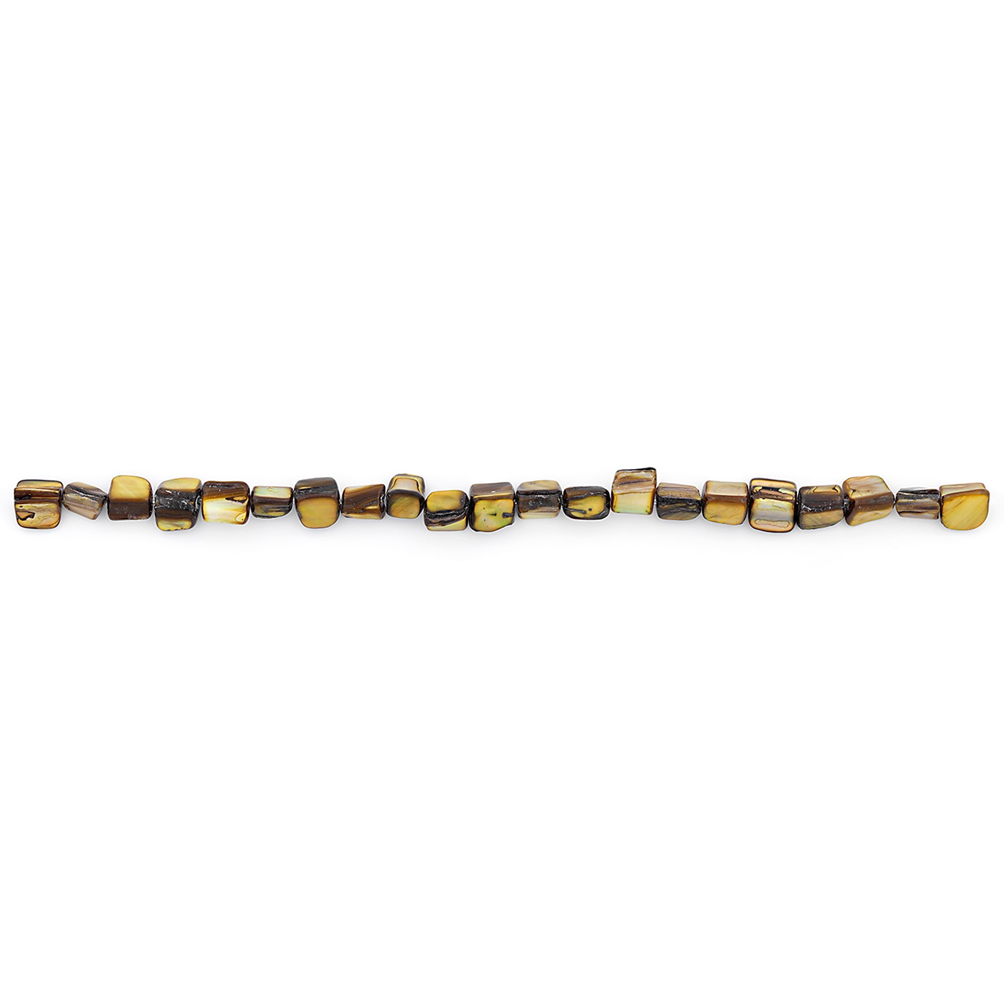Tinted Shell Nugget Beads - Olive - 21 pcs. - Natural Shell & Pearl Beads