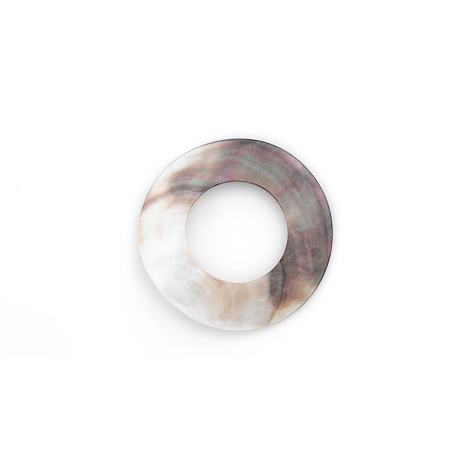 Ring Shell Pendant - 60mm - Natural Shell & Pearl Beads