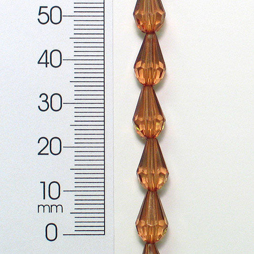 12mm x 7mm Acrylic Faceted Beads 8 Inch Strand Pack of 2 - Brown Acrylic & Resin Beads