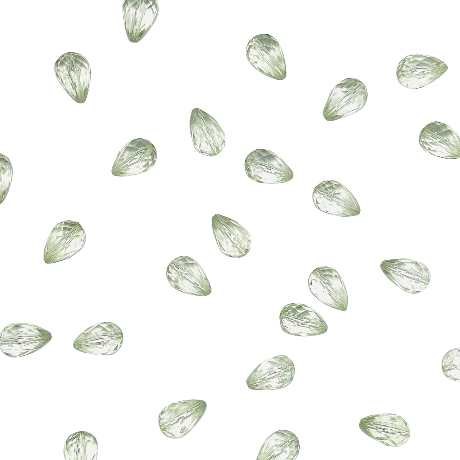 13mm x 8mm Acrylic Faceted Beads 8 Inch Strand Pack of 2 - Light Green Acrylic & Resin Beads