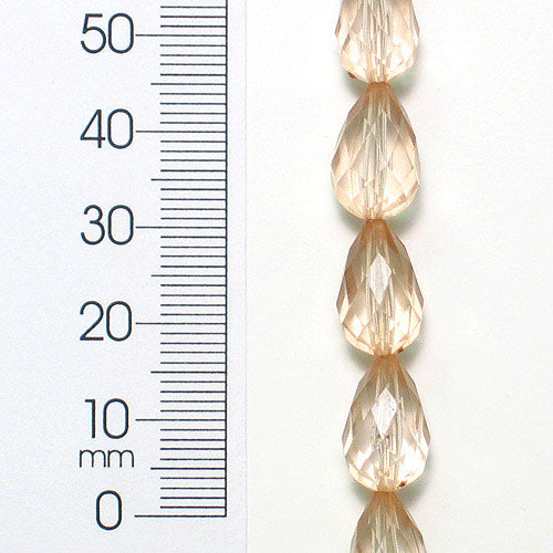 13mm x 8mm Acrylic Faceted Beads 8 Inch Strand Pack of 2 - Champagne Acrylic & Resin Beads