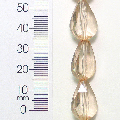 18mm x 13mm Acrylic Faceted Beads 8 Inch Strand Pack of 2 - Champagne Acrylic & Resin Beads