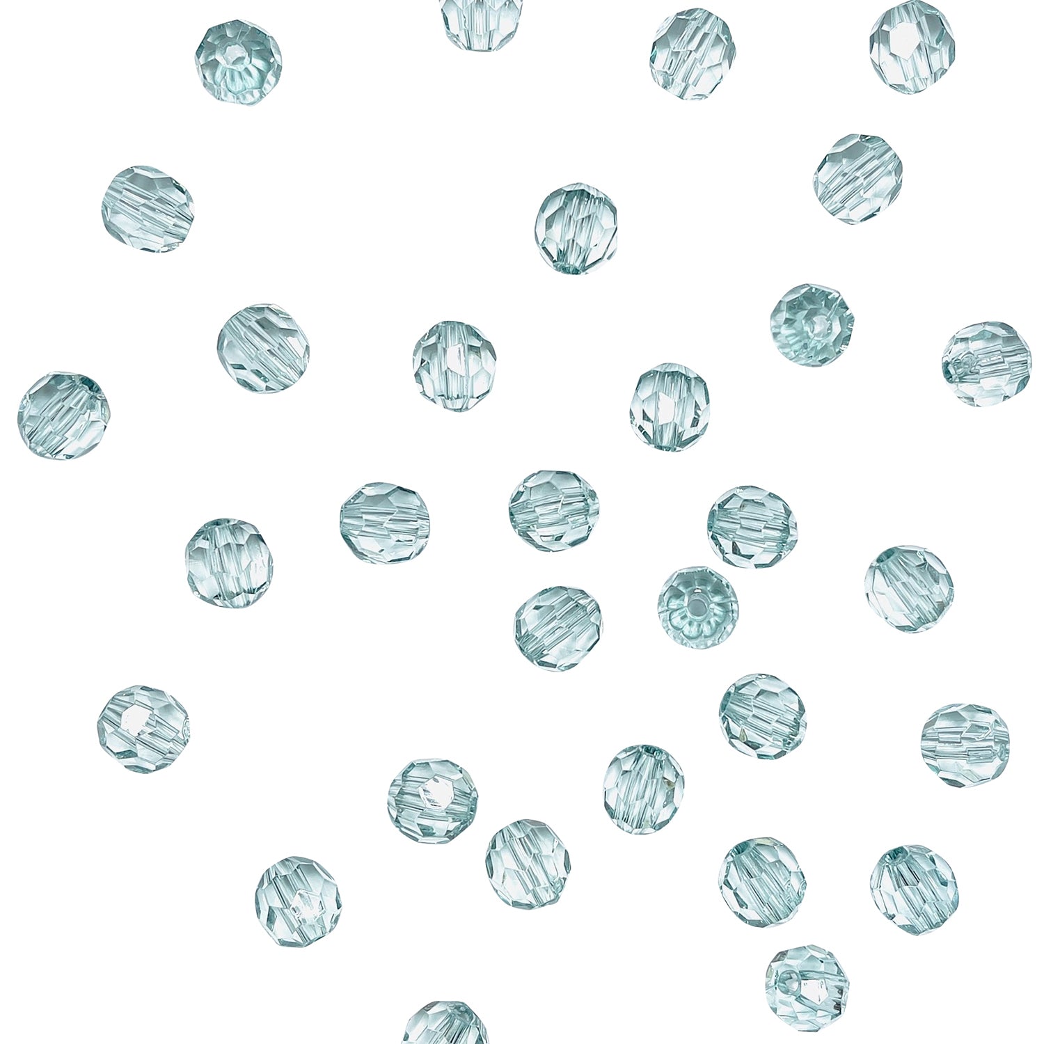 12mm x 12mm Acrylic Faceted Beads 8 Inch Strand Pack of 2 - BD53336 - Light Blue Acrylic & Resin Beads