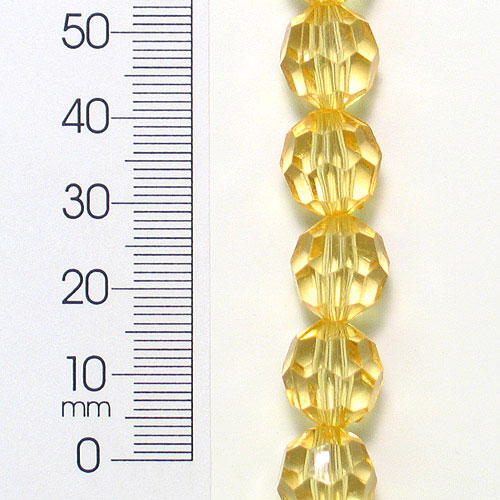 12mm x 12mm Acrylic Faceted Beads 8 Inch Strand Pack of 2 - BD53337 - Amber Acrylic & Resin Beads