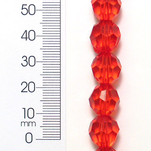 Acrylic Faceted Beads 8 Inch Strand Pack of 2 - Red Acrylic & Resin Beads