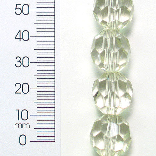 Acrylic Faceted Beads 8 Inch Strand - Light Green Acrylic & Resin Beads