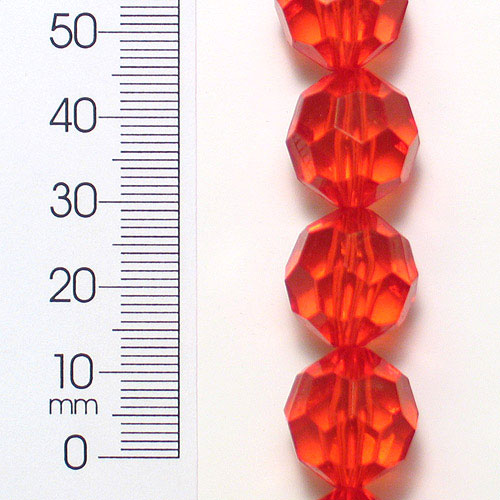 Acrylic Faceted Beads 8 Inch Strand - Red Acrylic & Resin Beads