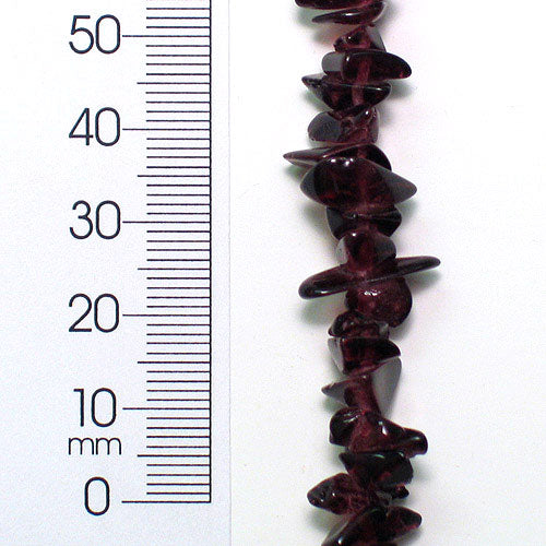 Tinted Quartz Garnet Chips - 2 x 8" Strand - Natural Tinted Quartz Beads