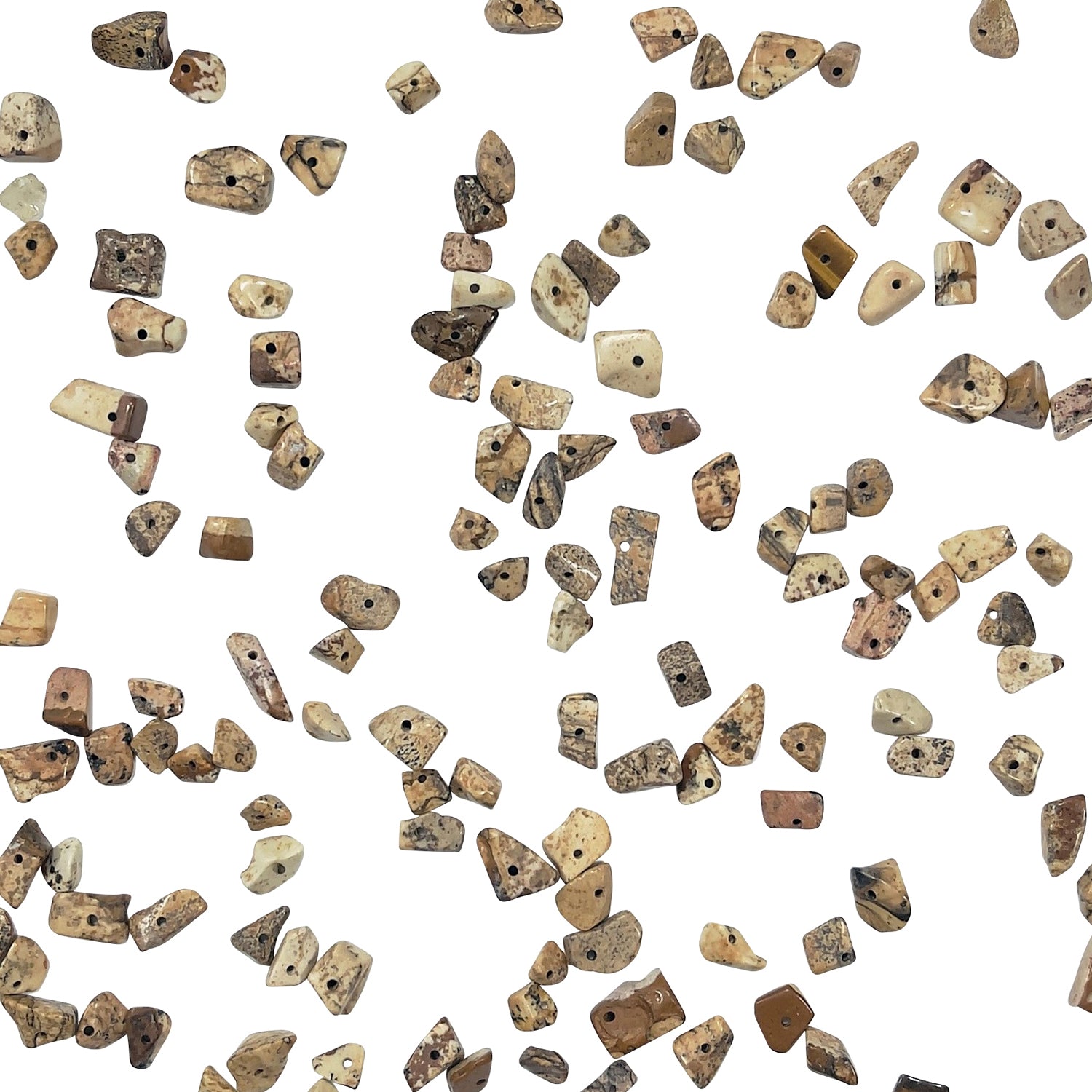 Picture Jasper Natural Gemstone 16" Strand of 3-7mm Chips (about 120) Picture Jasper Beads
