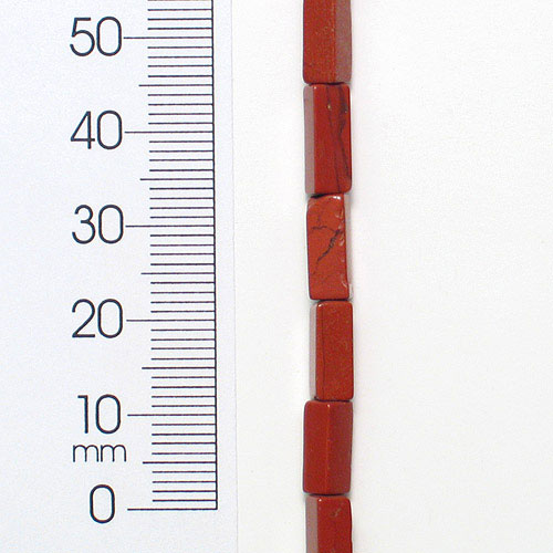 Square Tube Jasper Beads - Red - 4x13mm - 8" Strand - Natural Picture Jasper Beads