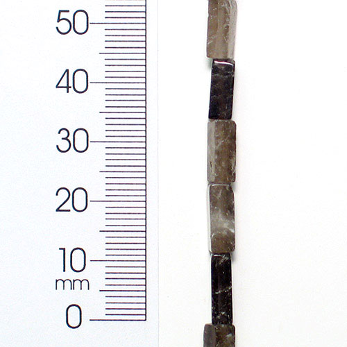 Square Tube Quartz Beads - Smoky - 4x13mm - 8" Strand - Natural Smoky Quartz Beads