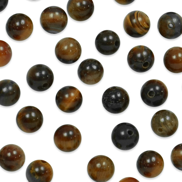Round Tigereye Beads - 6mm - 8" Strand - Natural Tigereye Beads