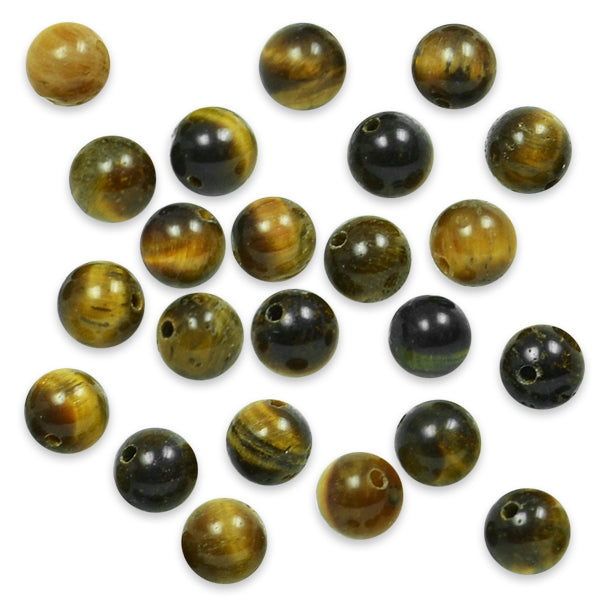 Round Tigereye Beads - 8mm - 8" Strand - Natural Tigereye Beads