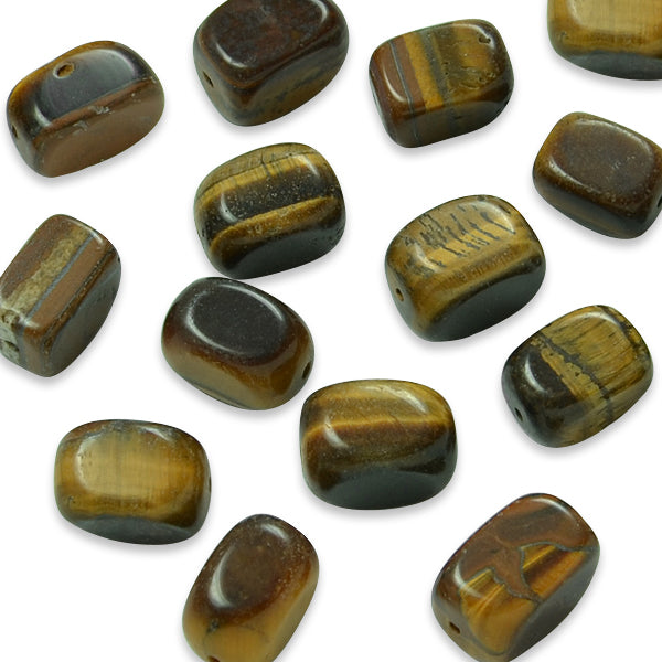 Tigereye Nugget Beads - 10x14mm - 8" Strand - Natural Tigereye Beads
