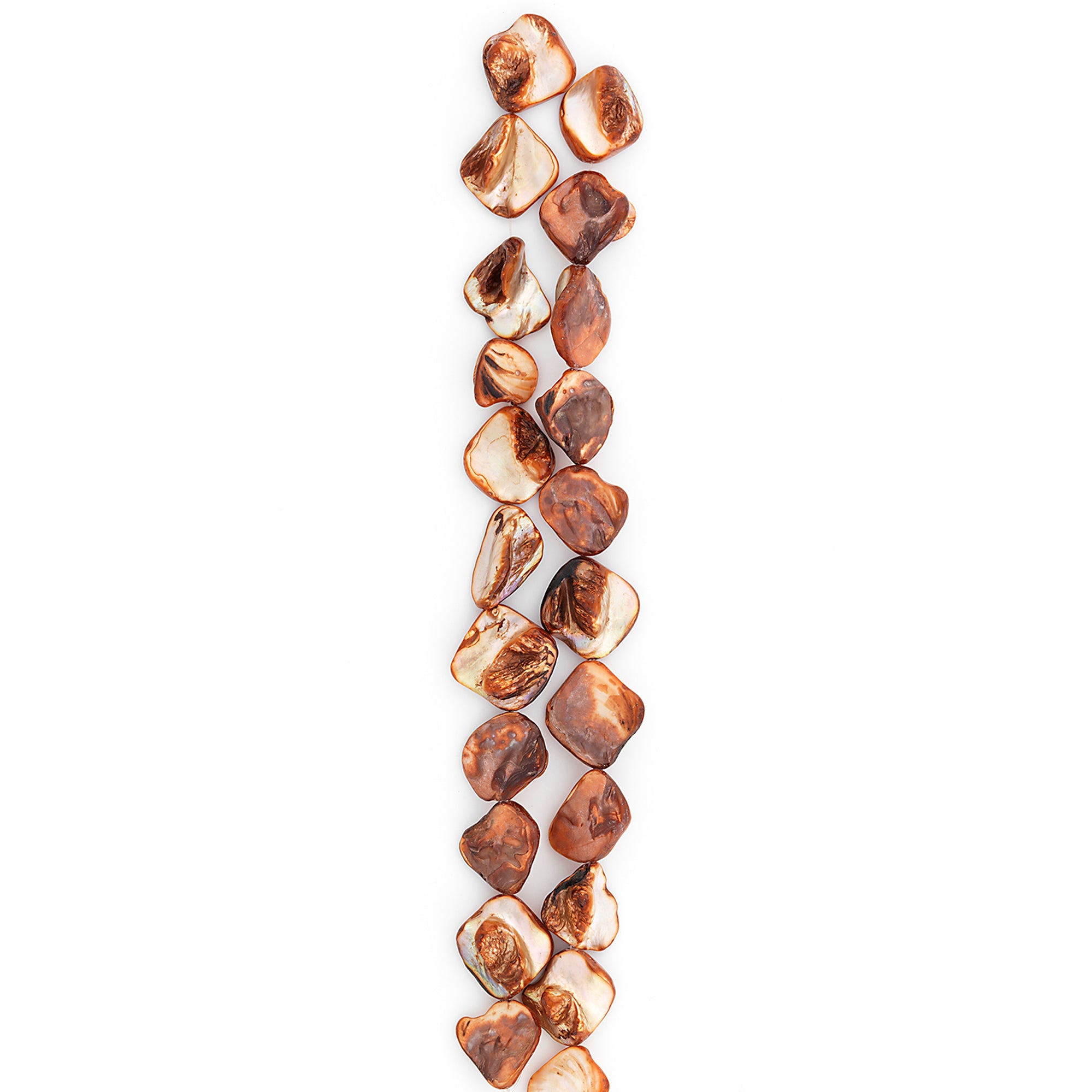 Sea Shell Chunky Beads 12mm-18mm on 16" Strand (20-22 bds) Beig - Natural Shell & Pearl Beads