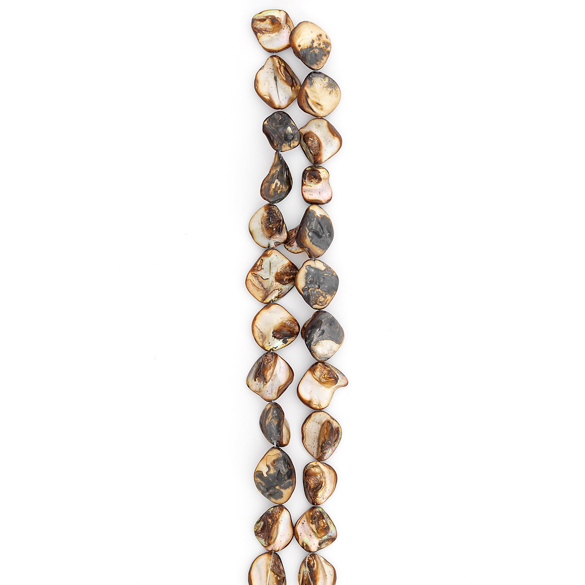 Sea Shell Chunky Beads 12mm-18mm on 16" Strand (20-22 bds) Slat - Natural Shell & Pearl Beads