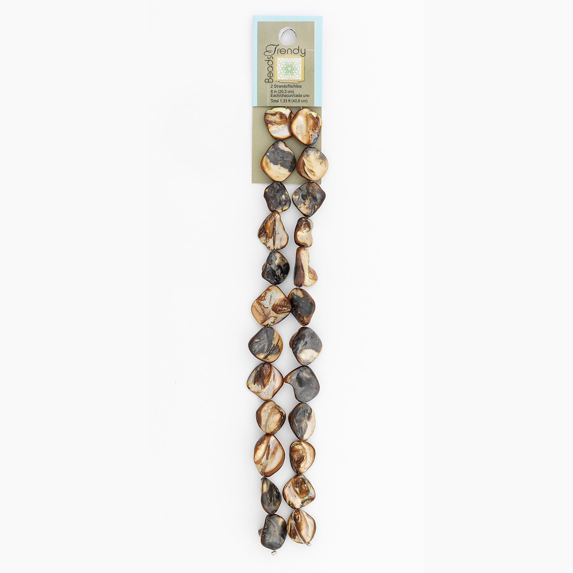 Sea Shell Chunky Beads 12mm-18mm on 16" Strand (20-22 bds) Slat - Natural Shell & Pearl Beads