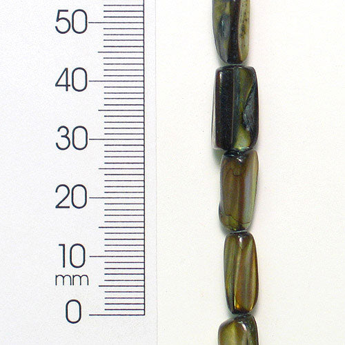 Sea Shell 5-12 mm Tubular Beads 16" Strand (28 beads) Oliv - Natural Shell & Pearl Beads