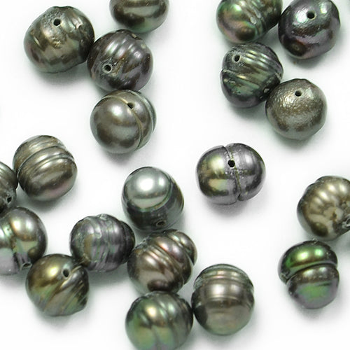 Freshwater Pearl Beads - Gray - 6-7mm - 8" Strand - Natural Shell & Pearl Beads