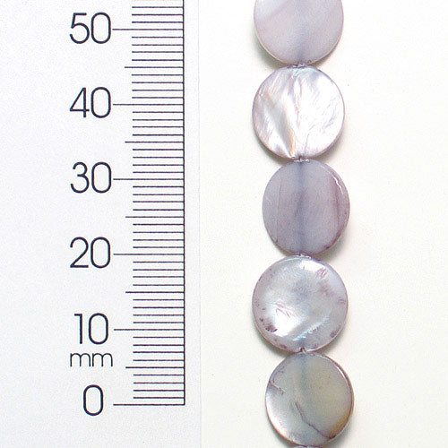 Round Tinted Shell Beads - Gray - 12mm - 2 x 8" Strand - Natural Shell & Pearl Beads