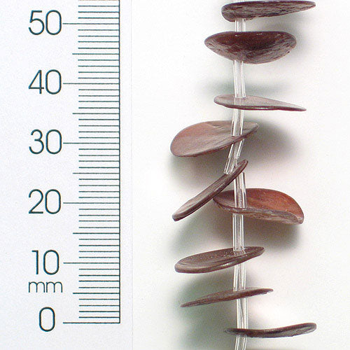Button Tinted Shell Beads - Slate - 15mm - 2 x 8" Strand - Natural Shell & Pearl Beads