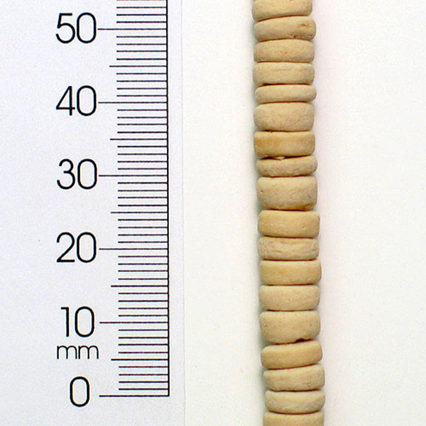 Coconut Disk Beads - Ivory - 8mm - 8" Strand - Natural Nut & Coconut Beads