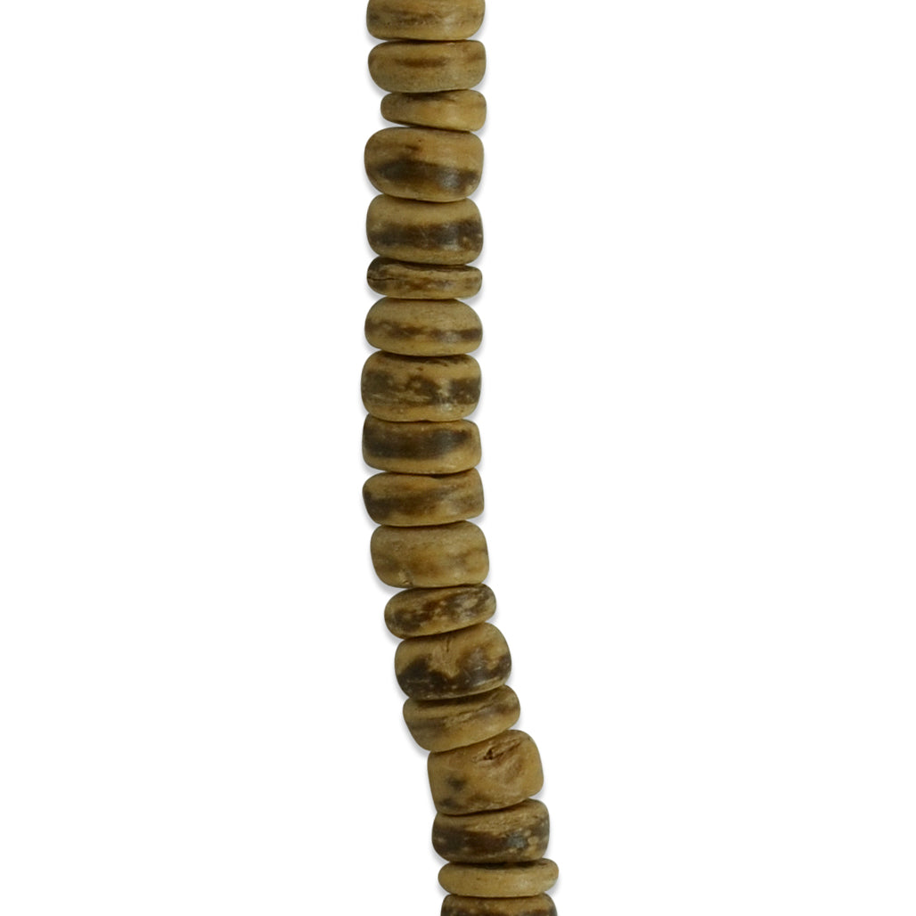 Coconut Disk Beads -Light Brown - 6mm - 8" Strand Jewelry Beads