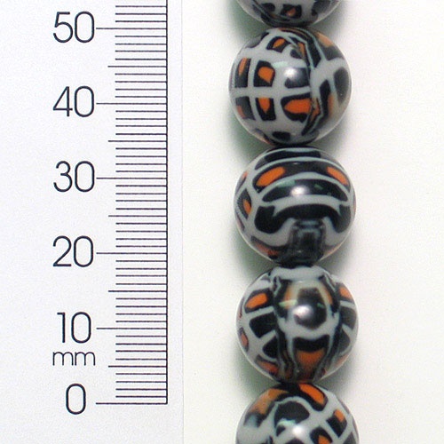 16mm x 16mm Round Painted Fashion Bead 8 Inch Strand - Multi Colors Acrylic & Resin Beads