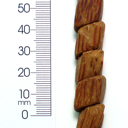 Wood Beads - Pepper Taupe - 12x22mm - 8" Strand - Natural Wood Beads