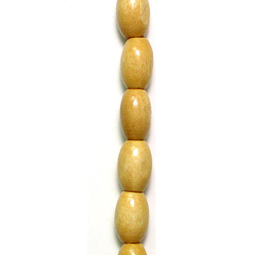 Oval Wood Beads - Beige - 8x12mm - 2 x 8" Strand - Natural Wood Beads