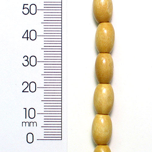 Oval Wood Beads - Beige - 8x12mm - 2 x 8" Strand - Natural Wood Beads