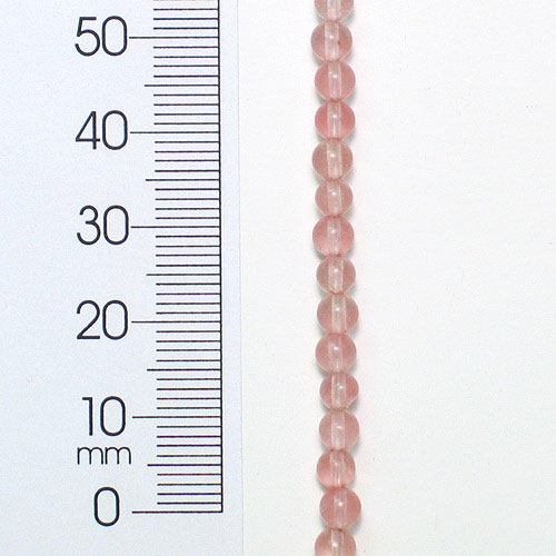 Syn Cherry Quartz 4mm Round Beads 8" Strand - Natural Synthetic Cherry Quartz Beads
