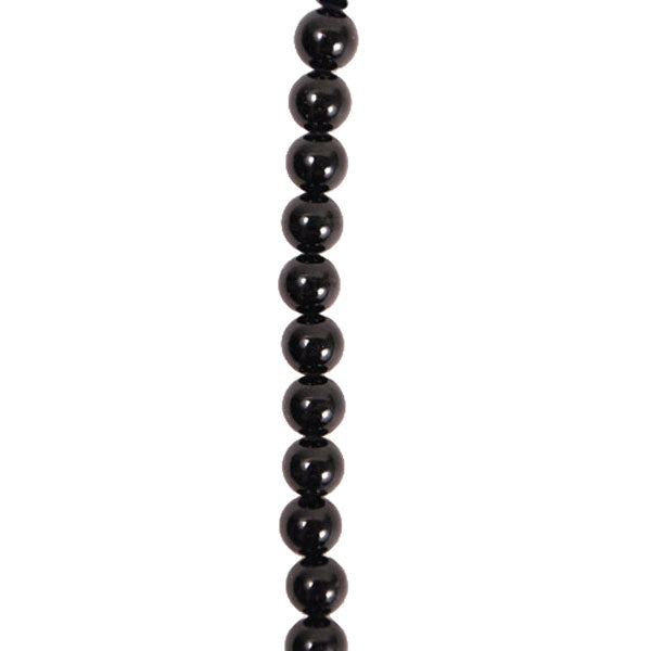 Blackstone 6mm Round Beads 8" Strand - Natural Blackstone Beads