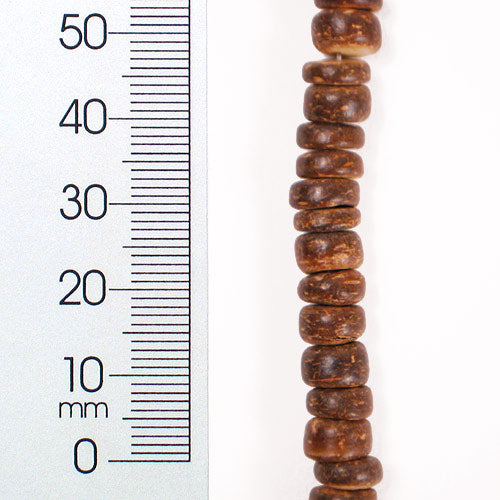 Coconut Beads 8mm Disks Drk Brown 2/8" - Natural Nut & Coconut Beads