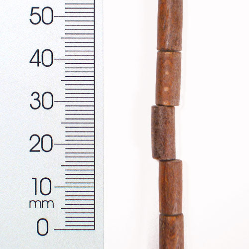 Wood Beads 14x7mm Dark Brown 2/8" Str - Natural Wood Beads