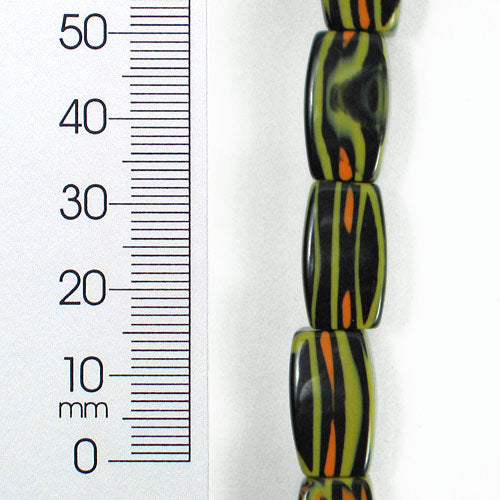 24mm x 18mm Tribal Print Acrylic Bead 8 Inch Strand - Multi Colors Acrylic & Resin Beads