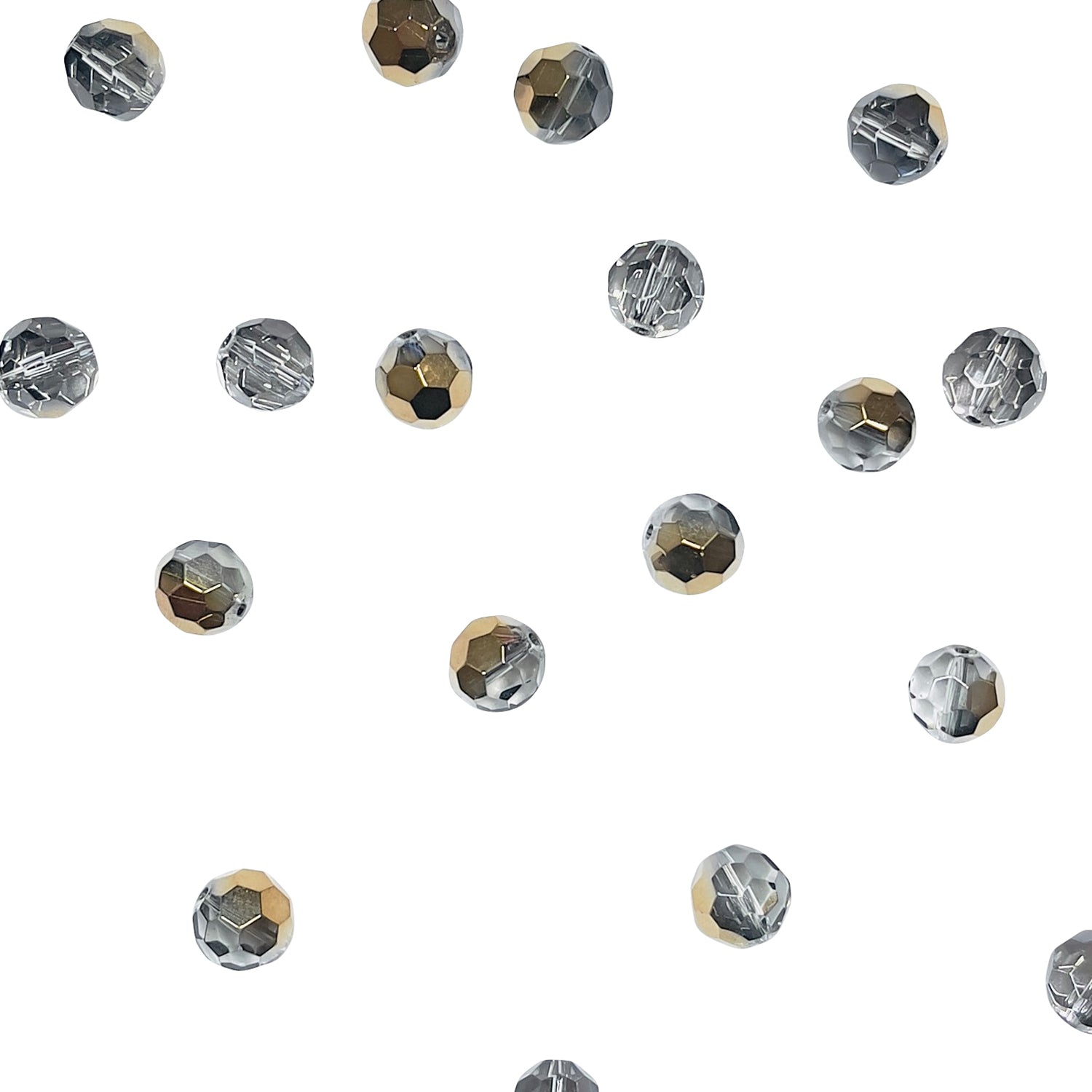 Faceted Glass Bead 8 Inch Strand - BD54101 - Brown Multi Glass Beads