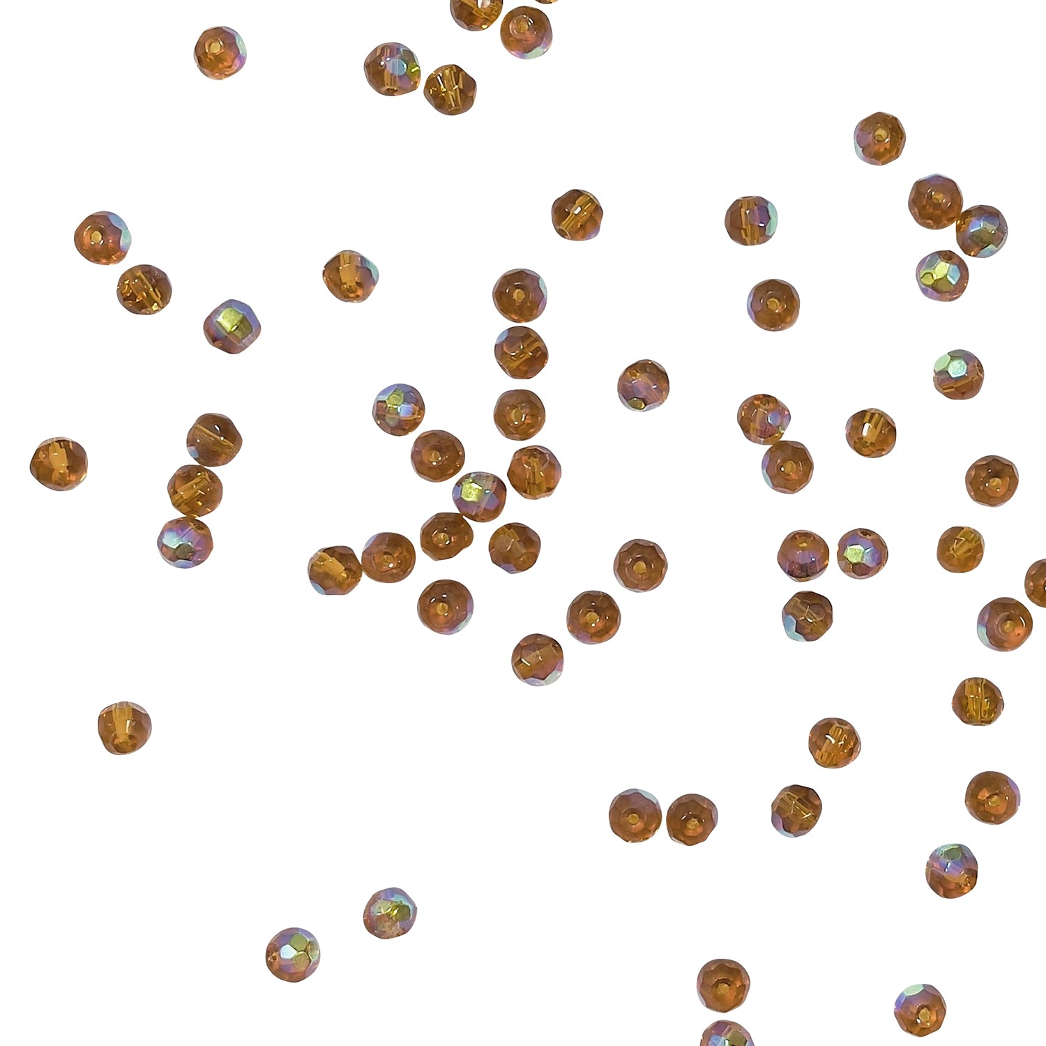 Faceted Glass Bead Strand 8 in Pack of 2 - Amber Glass Beads