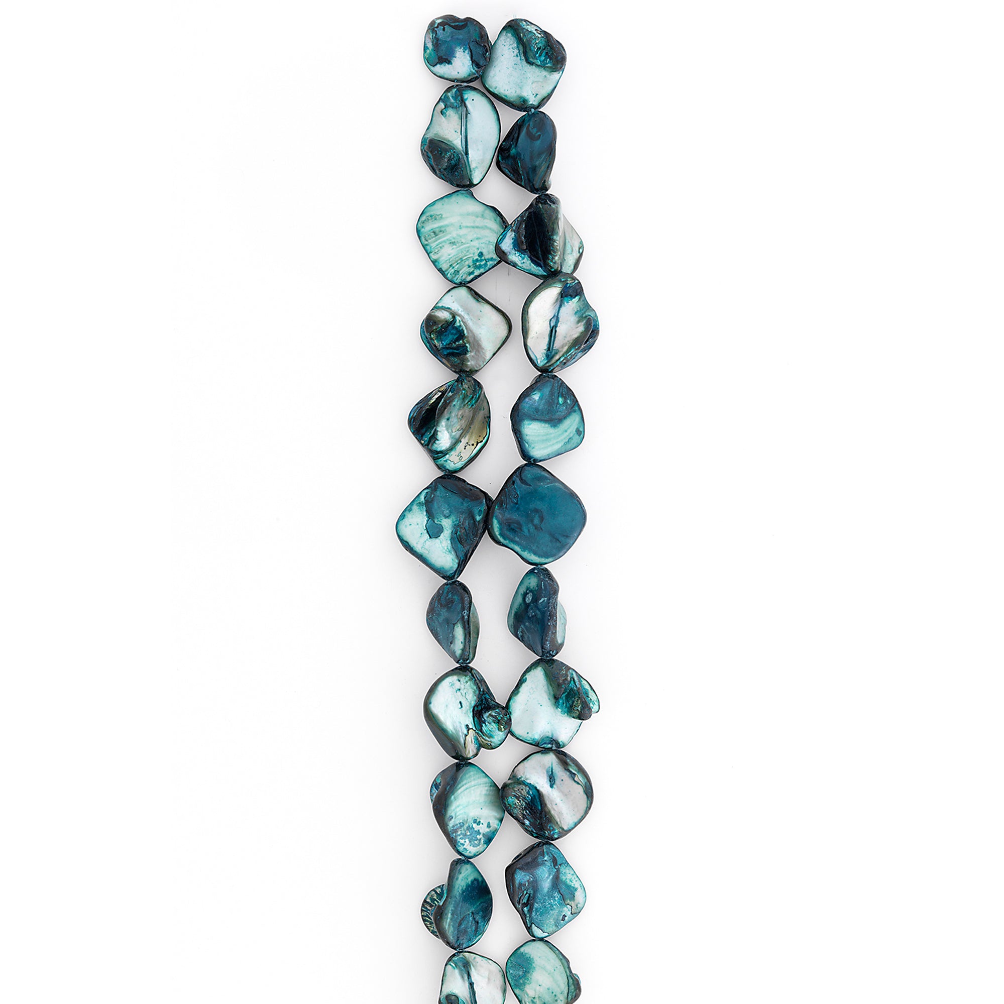Sea Shell Chunky Beads 12mm-18mm on 16" Strand (20-22 bds) Blue - Natural Shell & Pearl Beads