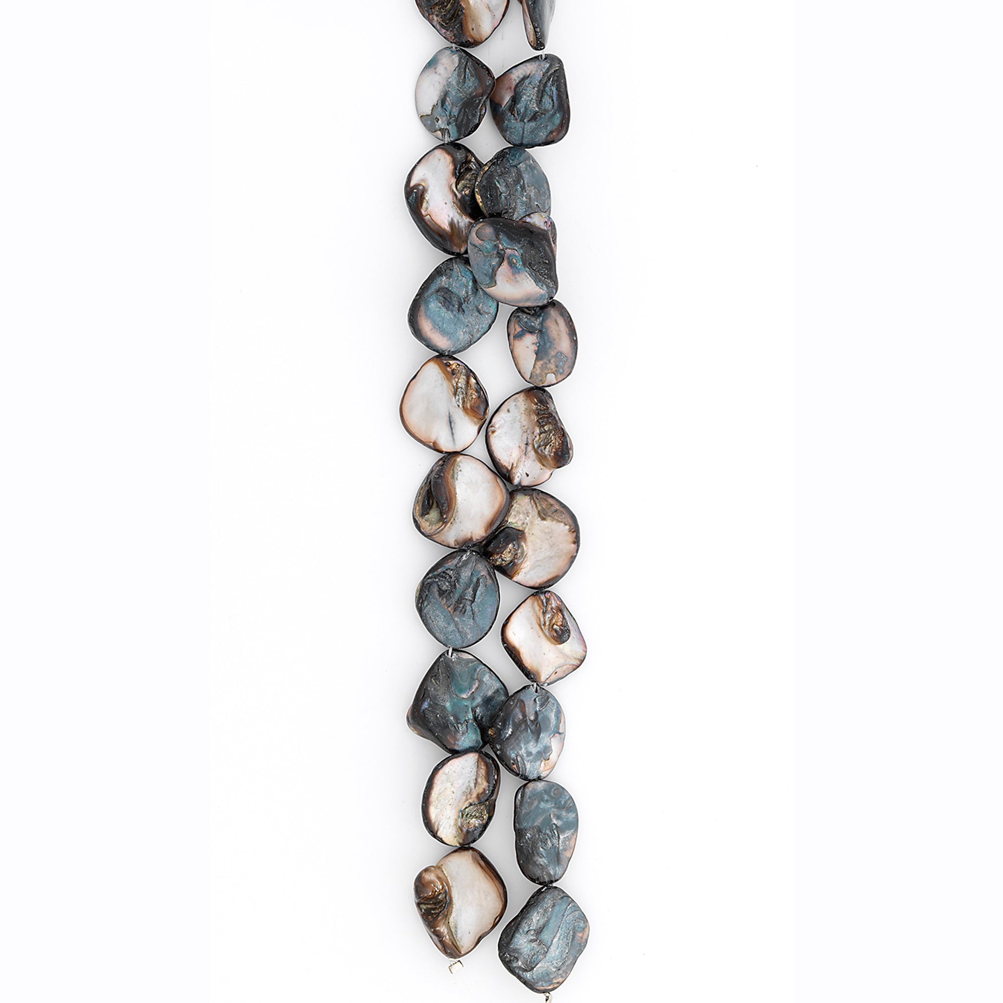 Sea Shell Chunky Beads 12mm-18mm on 16" Strand (20-22 bds) Slat - Natural Shell & Pearl Beads