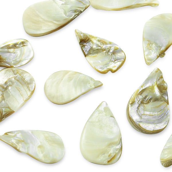 Sea Shell Hand Crafted Fan/Drop Shape Beads/Pendants Natur - Natural Shell & Pearl Beads