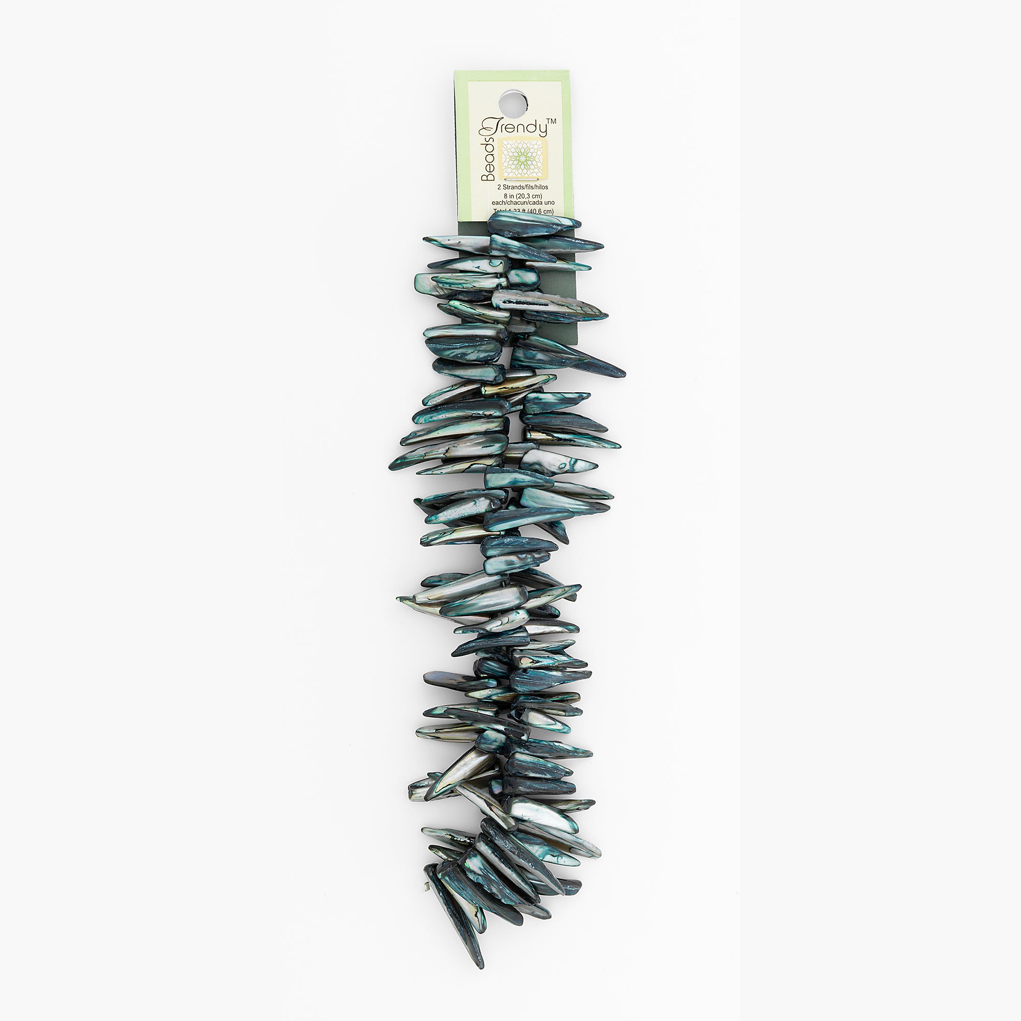 Sea Shell Spike Beads 16" Strand (62-66 ) Hand Crafted Tinted Blue - Natural Shell & Pearl Beads