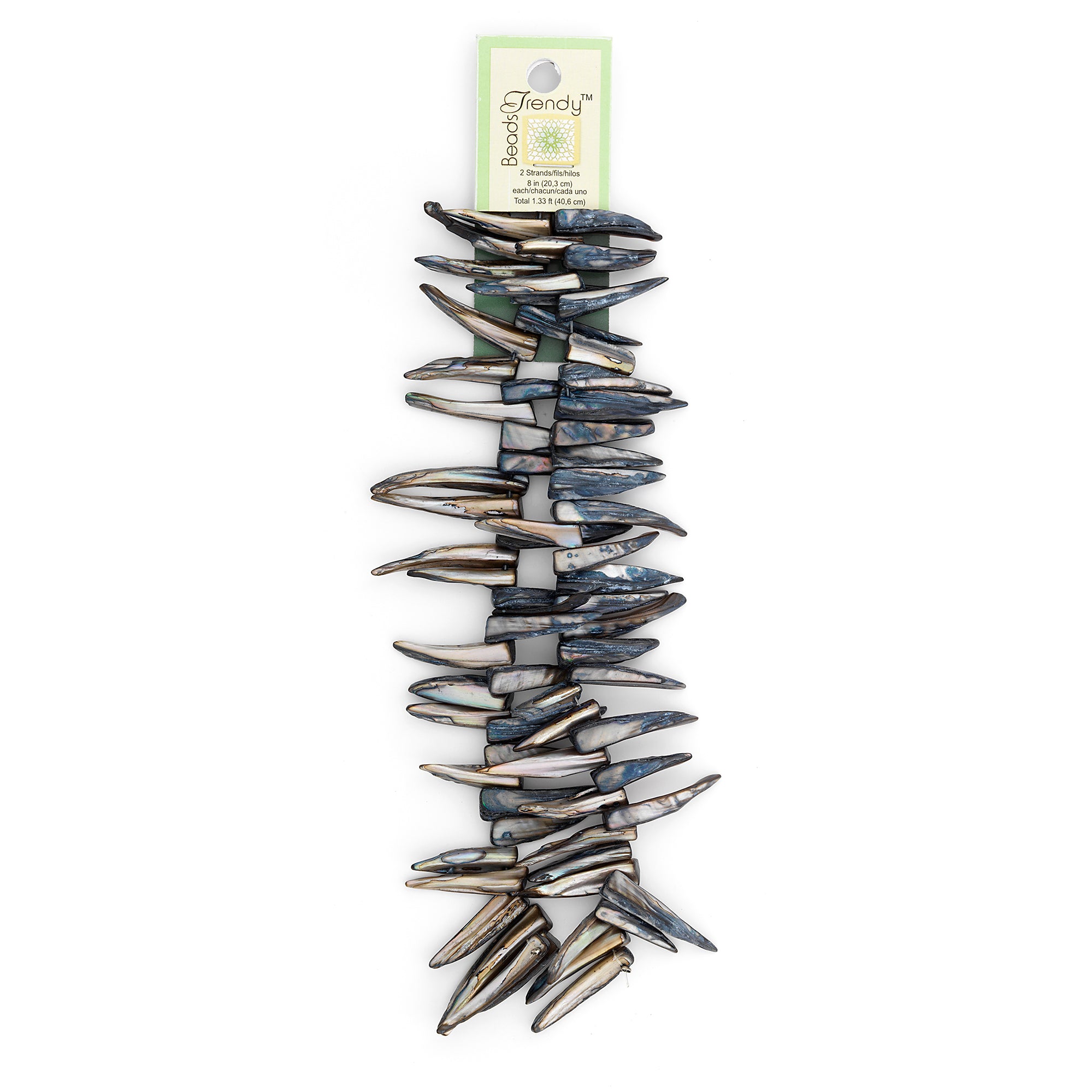Sea Shell Spike Beads 16" Strand (62-66 ) Hand Crafted Tinted Slate - Natural Shell & Pearl Beads