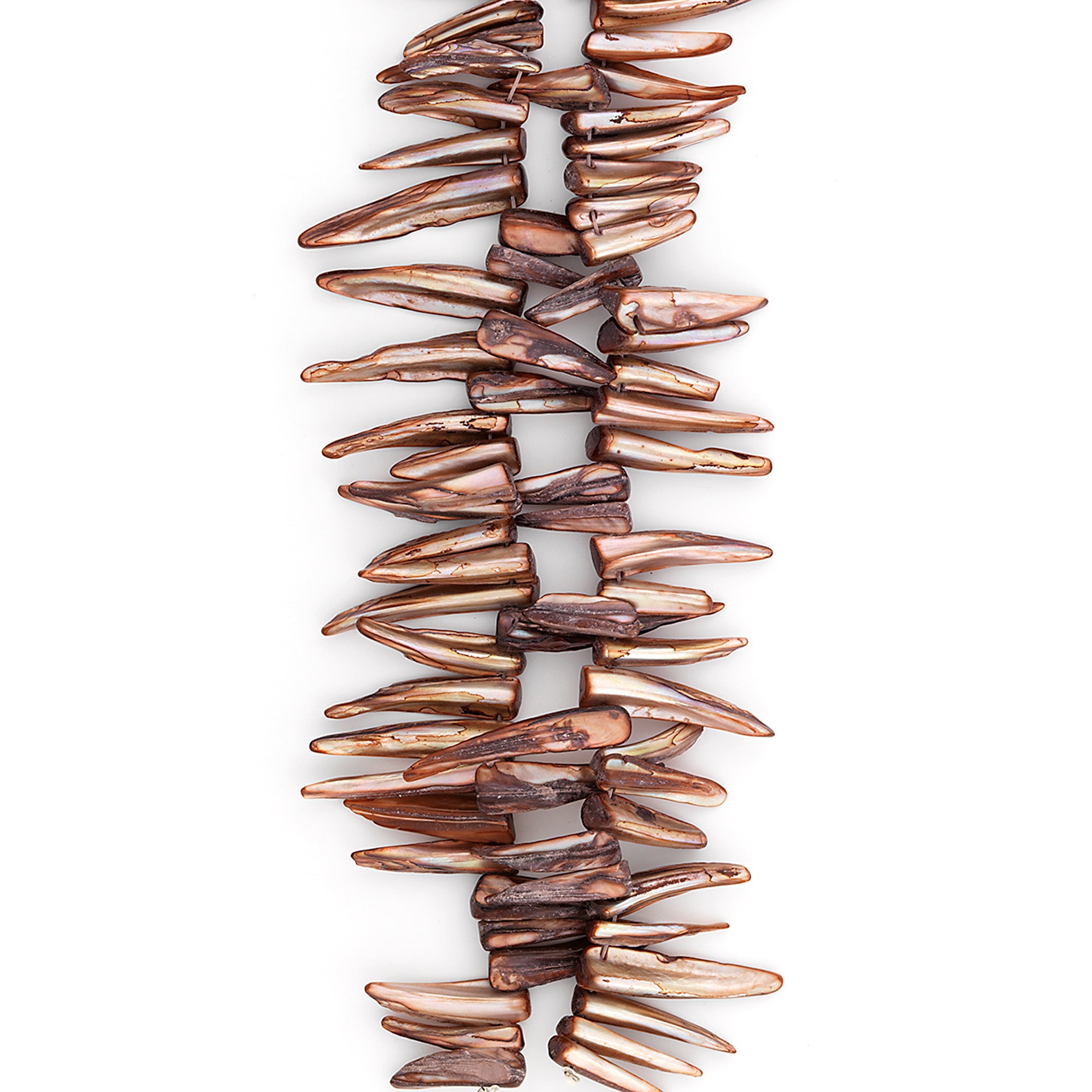 Sea Shell Spike Beads 16" Strand (62-66 ) Hand Crafted Tinted Mauve Pink - Natural Shell & Pearl Beads