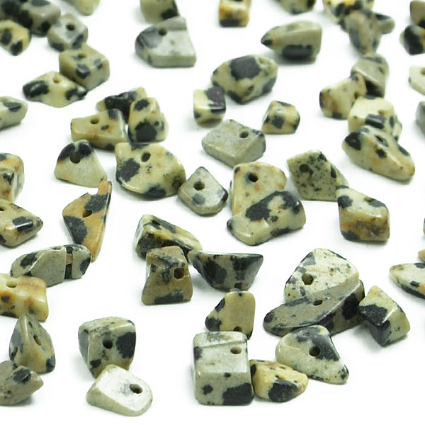 Dalmation Jasper Chips 24" Strand - Natural Dalmation Jasper Beads